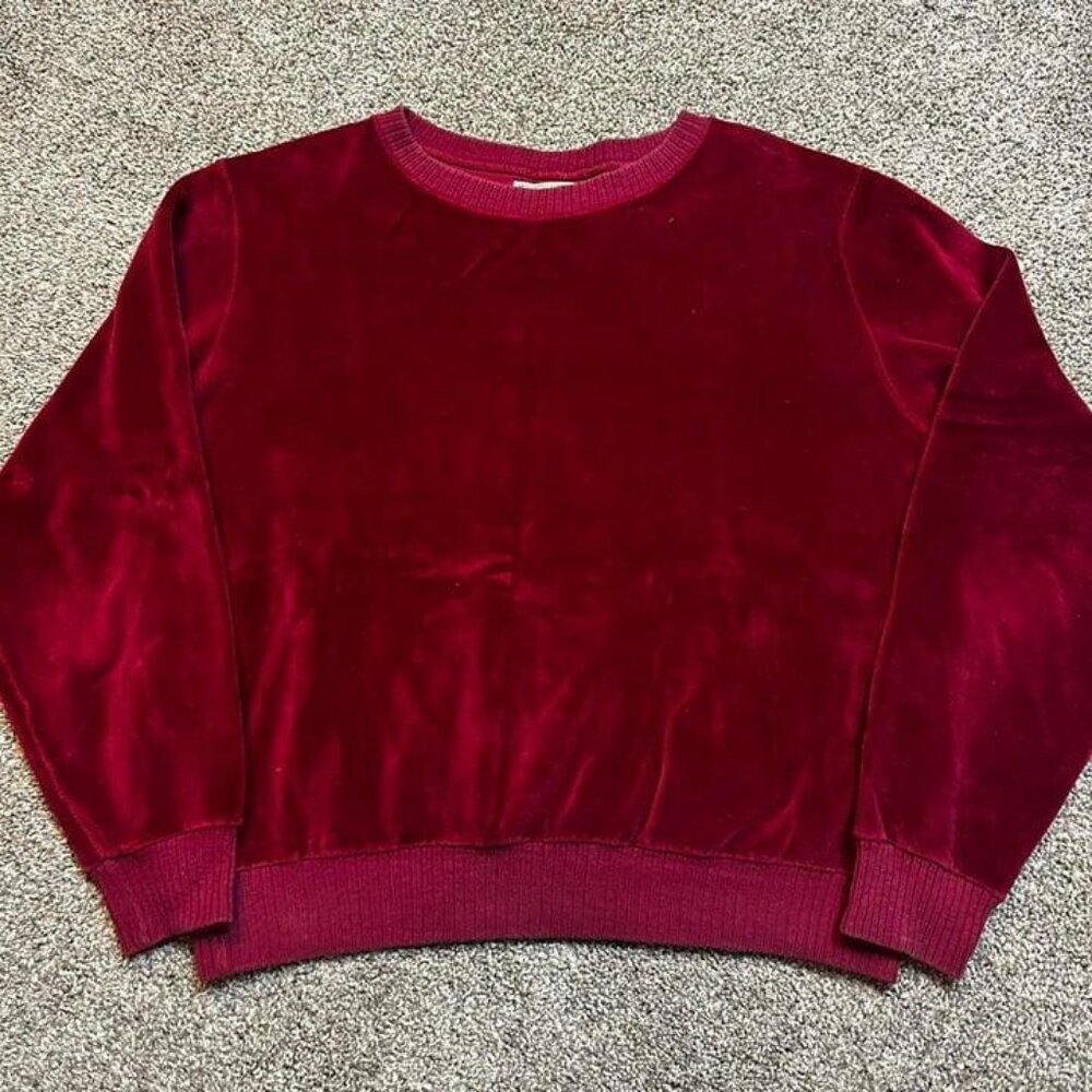 L.L.Bean‎ Women's Burgundy and Red velour Sweatshirt